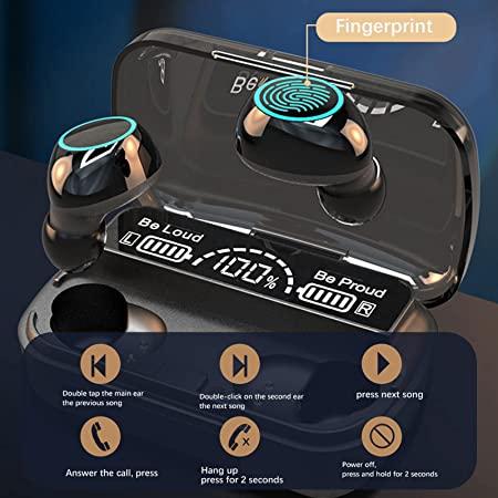 M10 Bluetooth TWS Earbuds | Upgraded 5.1 Chip | Long Battery | Black