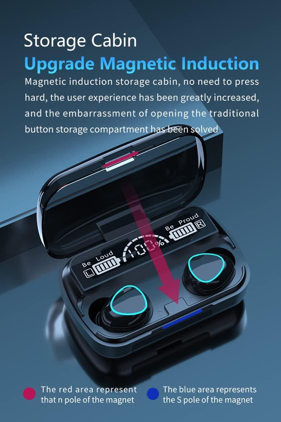 M10 Bluetooth TWS Earbuds | Upgraded 5.1 Chip | Long Battery | Black