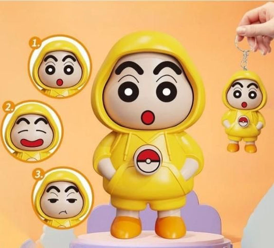 Shinchan Face Changing Keychain | High-Quality PVC | Fun & Unique Toy Key Ring