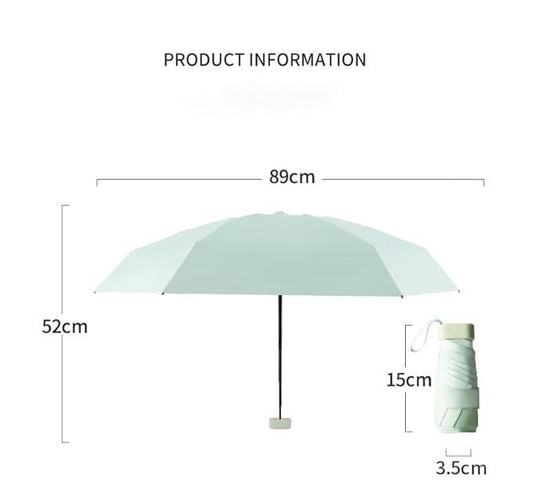 Mini Capsule Umbrella | Lightweight & Portable | Travel Umbrella with Card Case