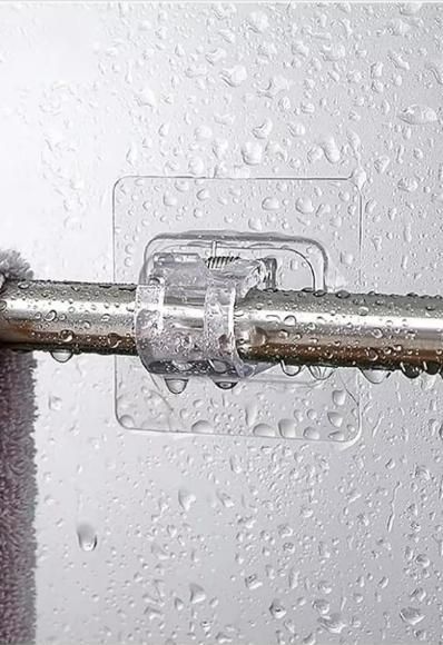 Rods Clips Hook Self Adhesive – Heavy Duty Wall Mount | Plastic | Pack of 6