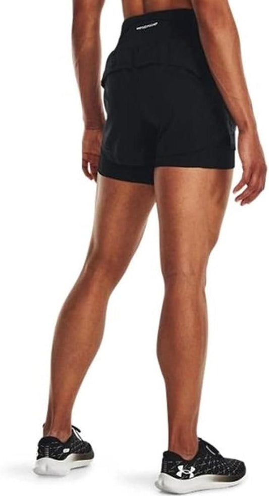 Running 2-in-1 Slim Fit Fitness Shorts – Black | Solid Pattern | Polyester | Sportswear