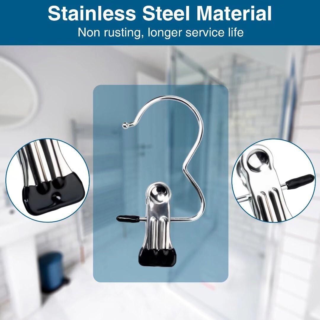 Laundry Hook Boot Hanging Hold Clips – Stainless Steel (Pack of 10)