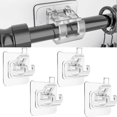 Rods Clips Hook Self Adhesive β Heavy Duty Wall Mount | Plastic | Pack of 6