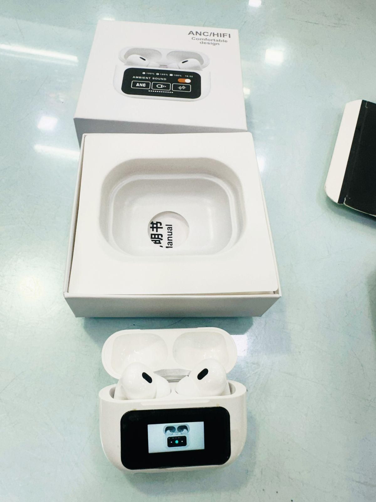 Smart Wireless Earbuds with LCD Touch Screen | Noise Cancellation | Rechargeable | Assorted Color