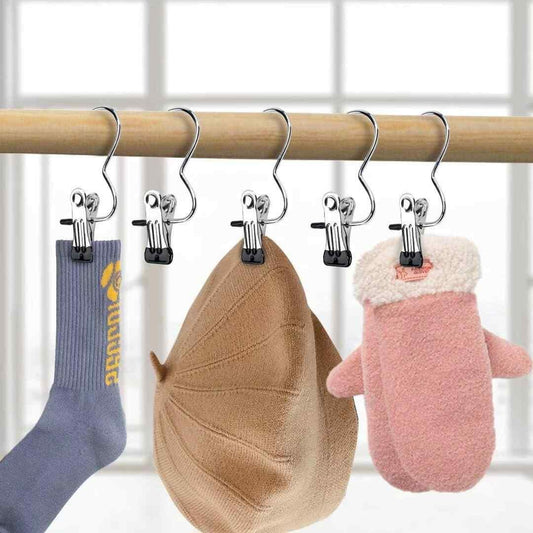 Laundry Hook Boot Hanging Hold Clips – Stainless Steel (Pack of 10)