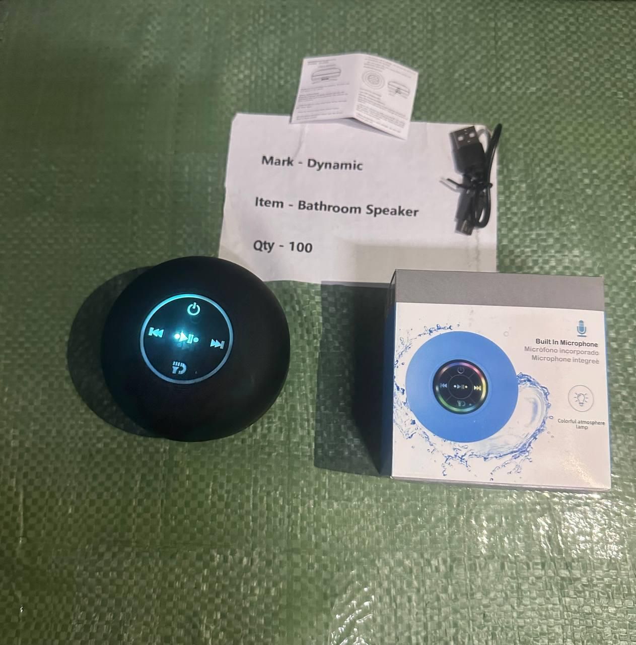 Large Suction Cup Waterproof Bluetooth Speaker – LED Light Show | Portable &amp; Assorted Colors