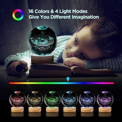 3D Crystal Lamp Ball – LED Light Decorative Night Lamp for Gifting &amp; Home Decor (1 Pc)