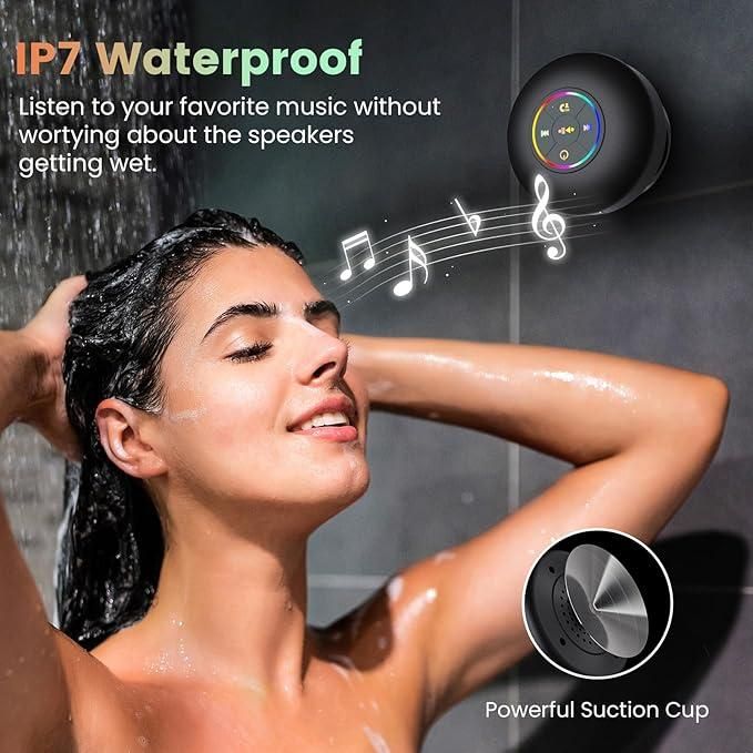 Large Suction Cup Waterproof Bluetooth Speaker – LED Light Show | Portable &amp; Assorted Colors