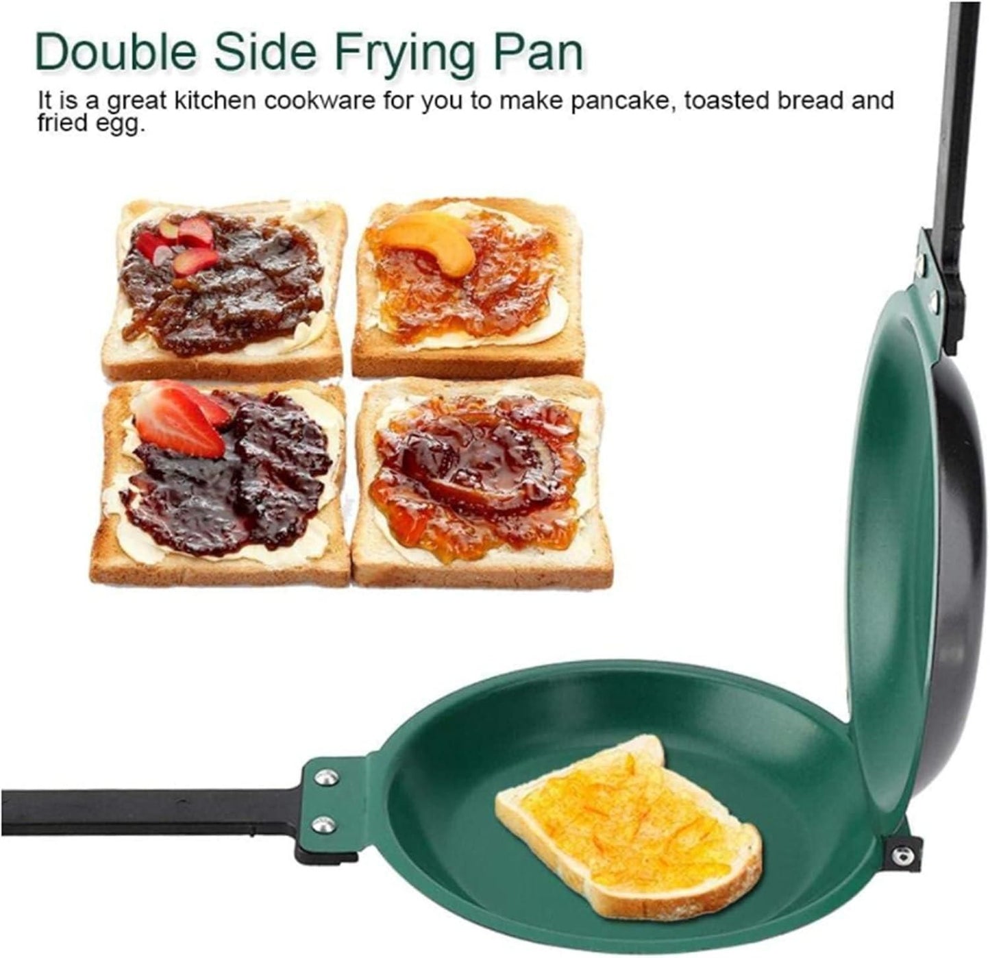 Double Side Nonstick Frying Pan | Folding Design | Iron Cookware | Multipurpose