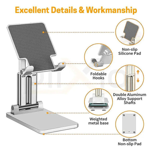 Revolex Folding Desktop Phone Stand – Compact &amp; Adjustable | Handsfree Viewing