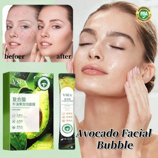 Compound Acid Avocado Bubble Mask – Deep Cleansing &amp; Moisturizing Set (12 pcs)