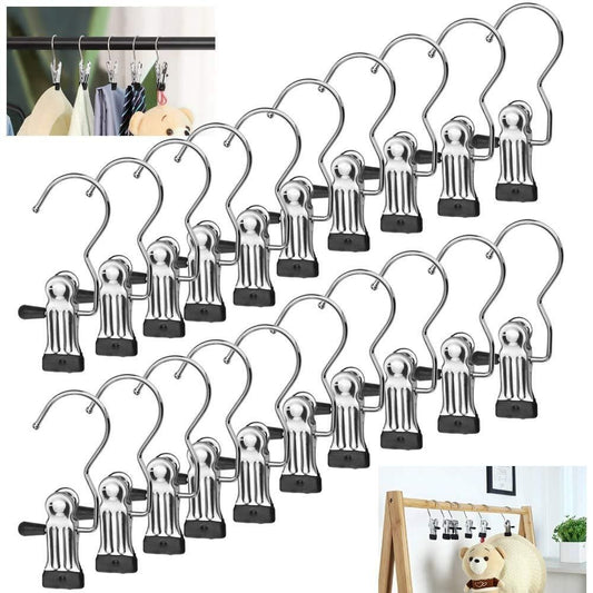 Laundry Hook Boot Hanging Hold Clips – Stainless Steel (Pack of 10)