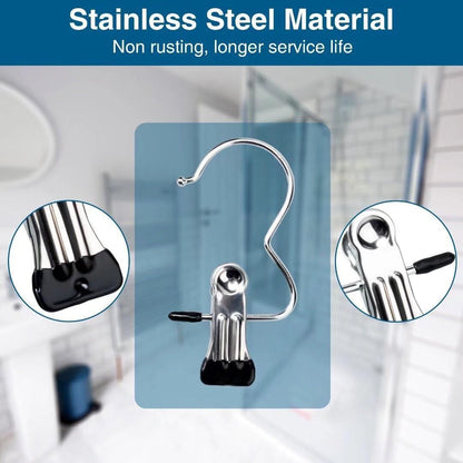 Laundry Hook Boot Hanging Hold Clips – Stainless Steel (Pack of 10)