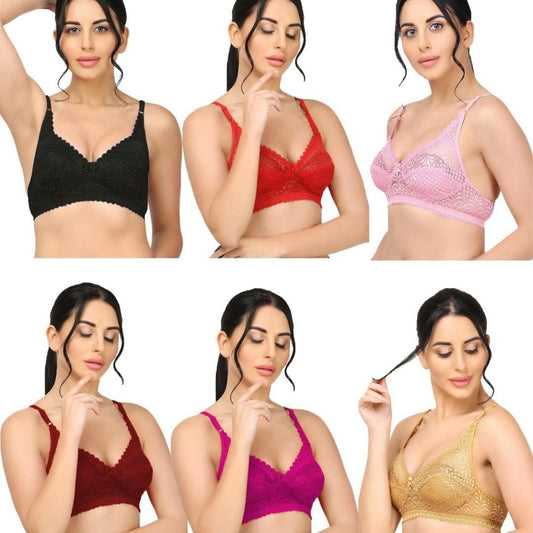 Girls Full Coverage Non-Padded Net Bra – Pack of 2 | Multicolor | Soft &amp; Breathable
