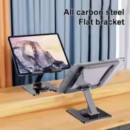Rotating Base Tablet Stand – Adjustable &amp; Foldable | Carbon Steel | 360° Rotation