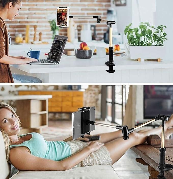 Flexible Clip Mobile Phone &amp; Tablet Stand – 3 Adjustable Arms | 110cm Length | Foldable &amp; Sturdy
