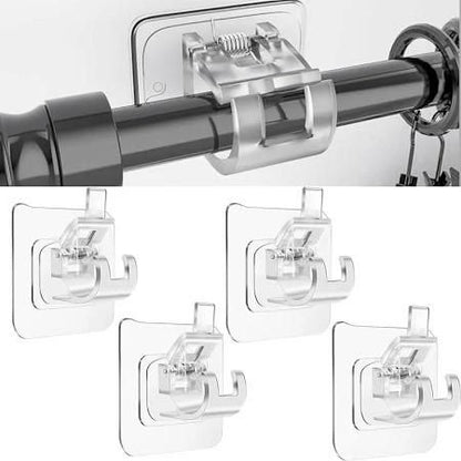 Rods Clips Hook Self Adhesive – Heavy Duty Wall Mount | Plastic | Pack of 6