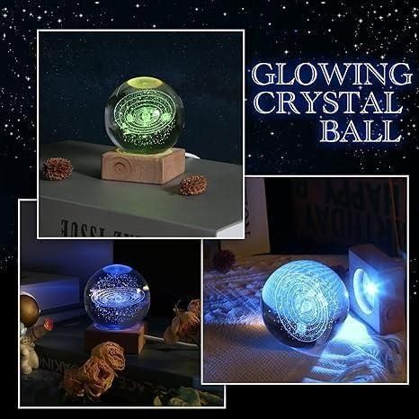 3D Crystal Lamp Ball – LED Light Decorative Night Lamp for Gifting &amp; Home Decor (1 Pc)