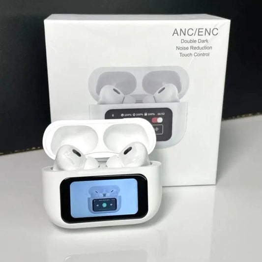 Smart Wireless Earbuds with LCD Touch Screen | Noise Cancellation | Rechargeable | Assorted Color