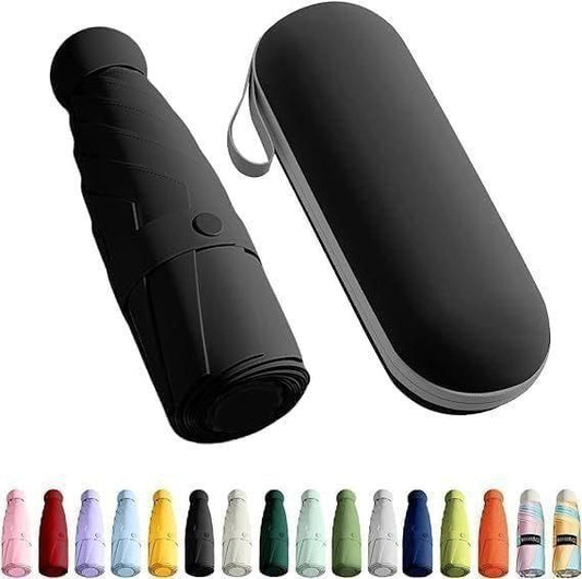 Mini Umbrella with Case – Manual Open, UV &amp; Rain Protection, Compact Pocket Umbrella for Men &amp; Women (1 Pc))